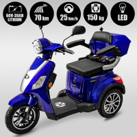 Rolektro E-Trike 25 Km/h V3 Lithium Blau 60V-30Ah Akku 1000 Watt